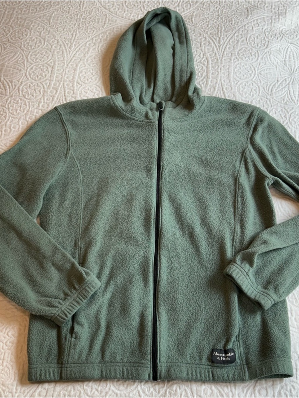 Abercrombie & Fitch Olive Green Fleece Zip Hoodie